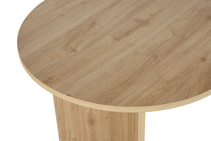 Vanrik 180x90cm Oval Dining Table with Twin Panel Legs — Oak