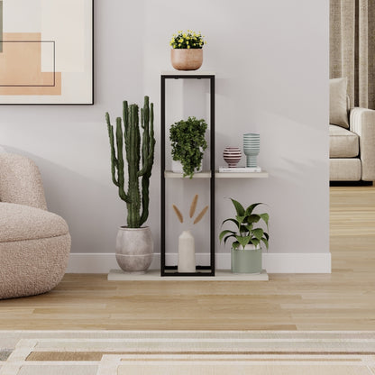 Vetra 3-Tier Plant Stand – Corner or Straight Setup, Stylish Metal Frame in Sage Green, Stone or Beige