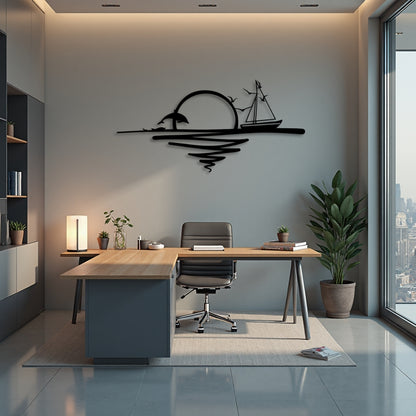 Sunrise Metal Wall Art – Metal Nautical Design for Indoor & Outdoor Spaces