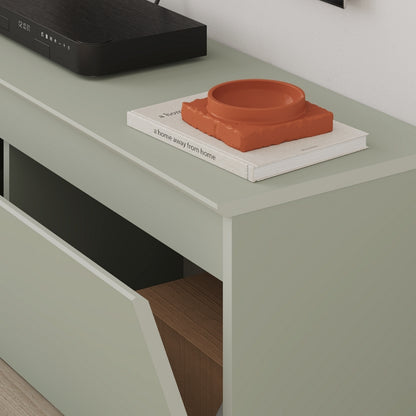 Modern Sunset TV Stand with Drop-Down Door – Compact Lowboard Unit with Hidden Storage, 120 cm