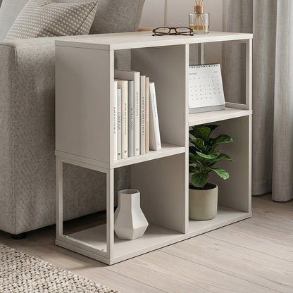 Birkal 62 cm Mini Bookcase with 2 Shelves and Metal Frame — Sandstone, image 1