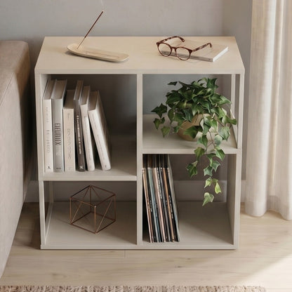 Birkal 62 cm Mini Bookcase with 2 Shelves and Metal Frame — Sandstone, image 2