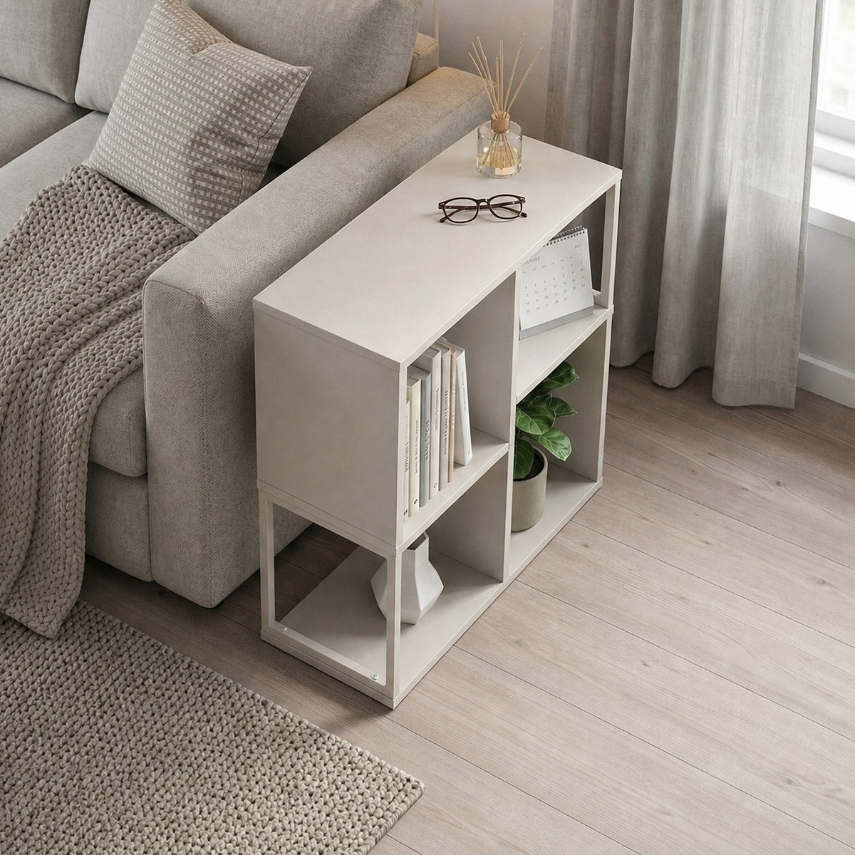 Birkal 62 cm Mini Bookcase with 2 Shelves and Metal Frame — Sandstone, image 3