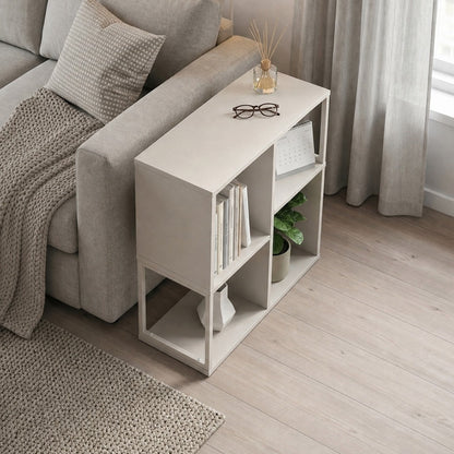 Birkal 62 cm Mini Bookcase with 2 Shelves and Metal Frame — Sandstone, image 3