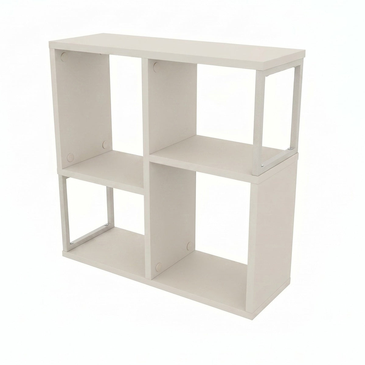 Birkal 62 cm Mini Bookcase with 2 Shelves and Metal Frame — Sandstone, image 5