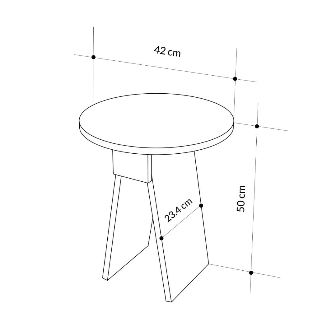 Chen Modern Round Side Table – Small Accent Table for Sofa or Bedside with Unique Design