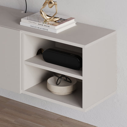 Gilvar 140cm Floating-Style TV Unit with 2 Soft-Close Doors — Sandstone