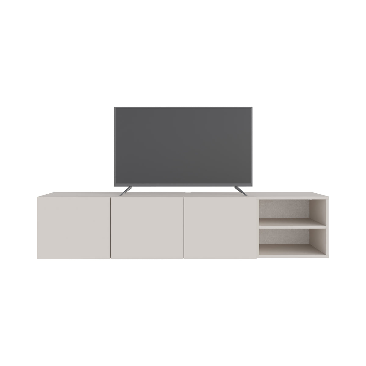 Dalsk 180cm Floating TV Unit with 3 Soft-Close Doors — Sandstone, image 2