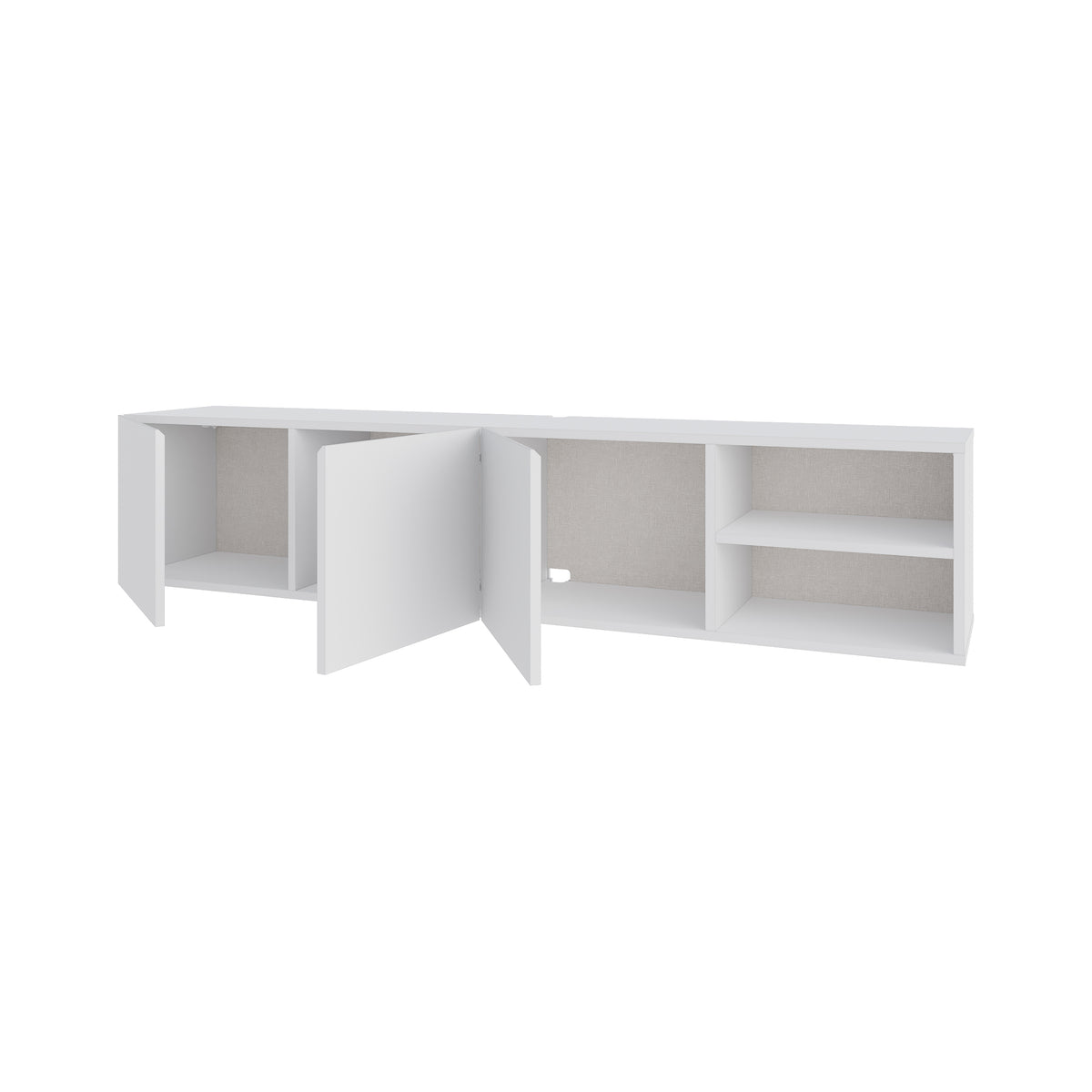 Dalsk 180cm Floating TV Unit with 3 Soft-Close Doors — White, image 4