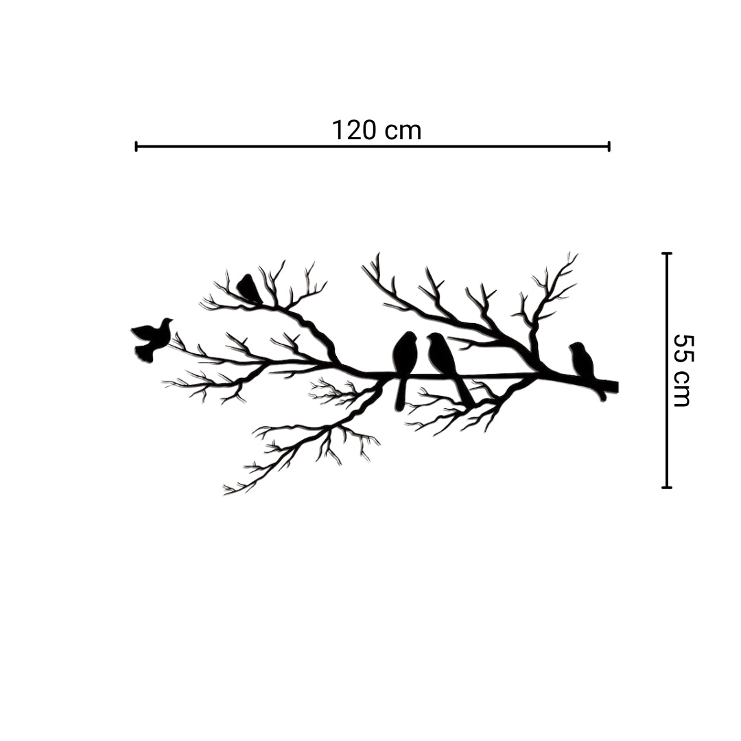 Birds on Branch Metal Wall Art – Black Metal Wall Decor for Indoors and Outdoors