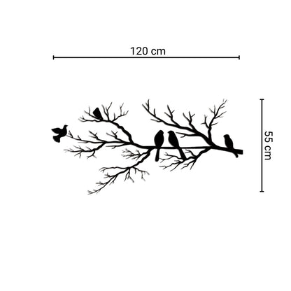 Birds on Branch Metal Wall Art – Black Metal Wall Decor for Indoors and Outdoors