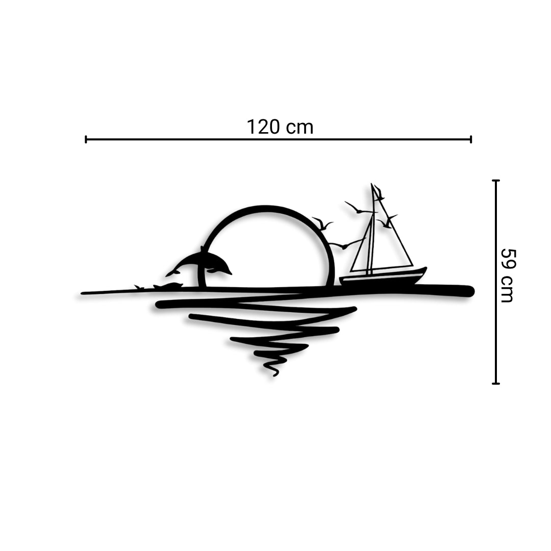 Sunrise Metal Wall Art – Metal Nautical Design for Indoor & Outdoor Spaces