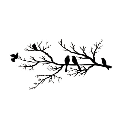 Birds on Branch Metal Wall Art – Black Metal Wall Decor for Indoors and Outdoors
