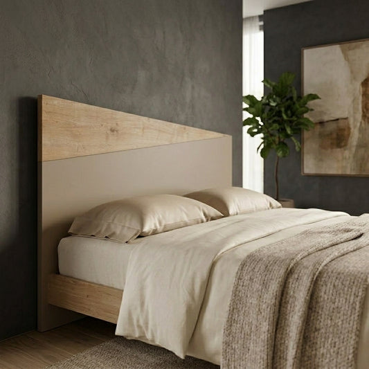 Dravik 160cm Diagonal Two-Tone Wall-Mounted Headboard for King Size Bed — Oak, Sandstone, image 1