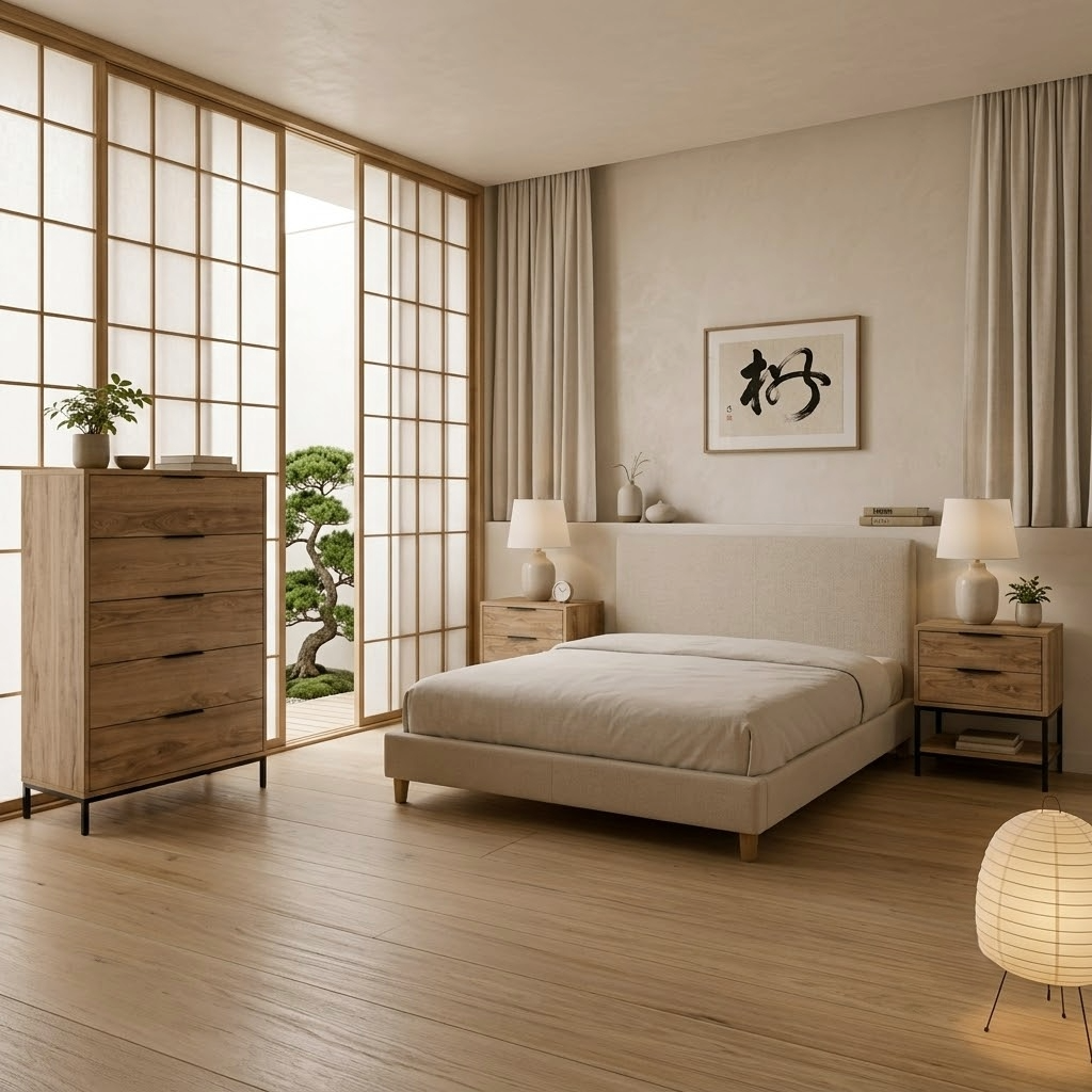 Drummel 3-Piece Bedroom Set with 127 cm Chest and 2 Bedside Tables — Whiskey Oak, image 2