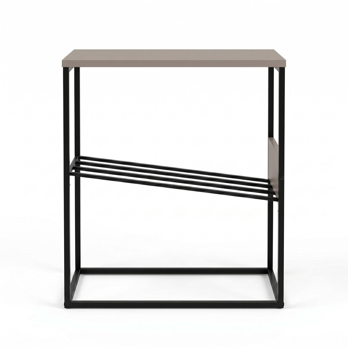 Rimble 55cm End Table with Angled Book Rack — Light Mocha