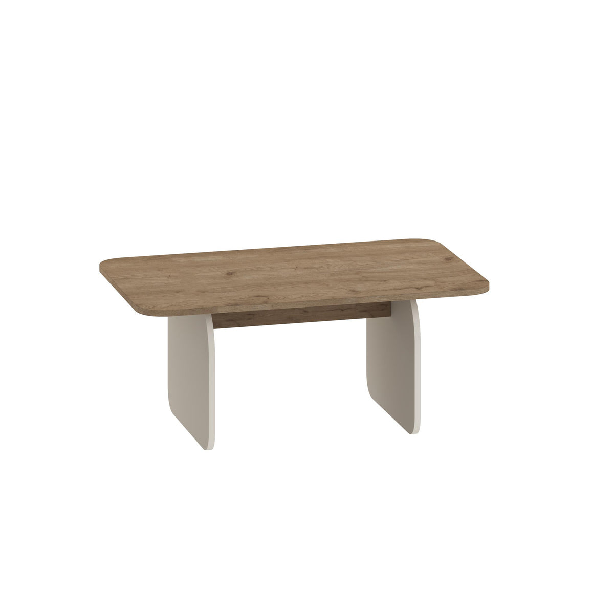 Ebbro 100cm Japandi Coffee Table with Floating Panel Legs — Natural Oak, Sandstone, image 4