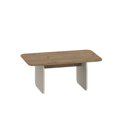 Ebbro 100cm Japandi Coffee Table with Floating Panel Legs — Natural Oak, Sandstone, image 4