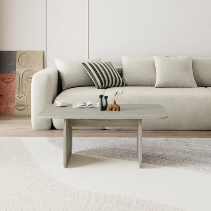 Ebbro 100cm Japandi Coffee Table with Floating Panel Legs — Travertine, image 3