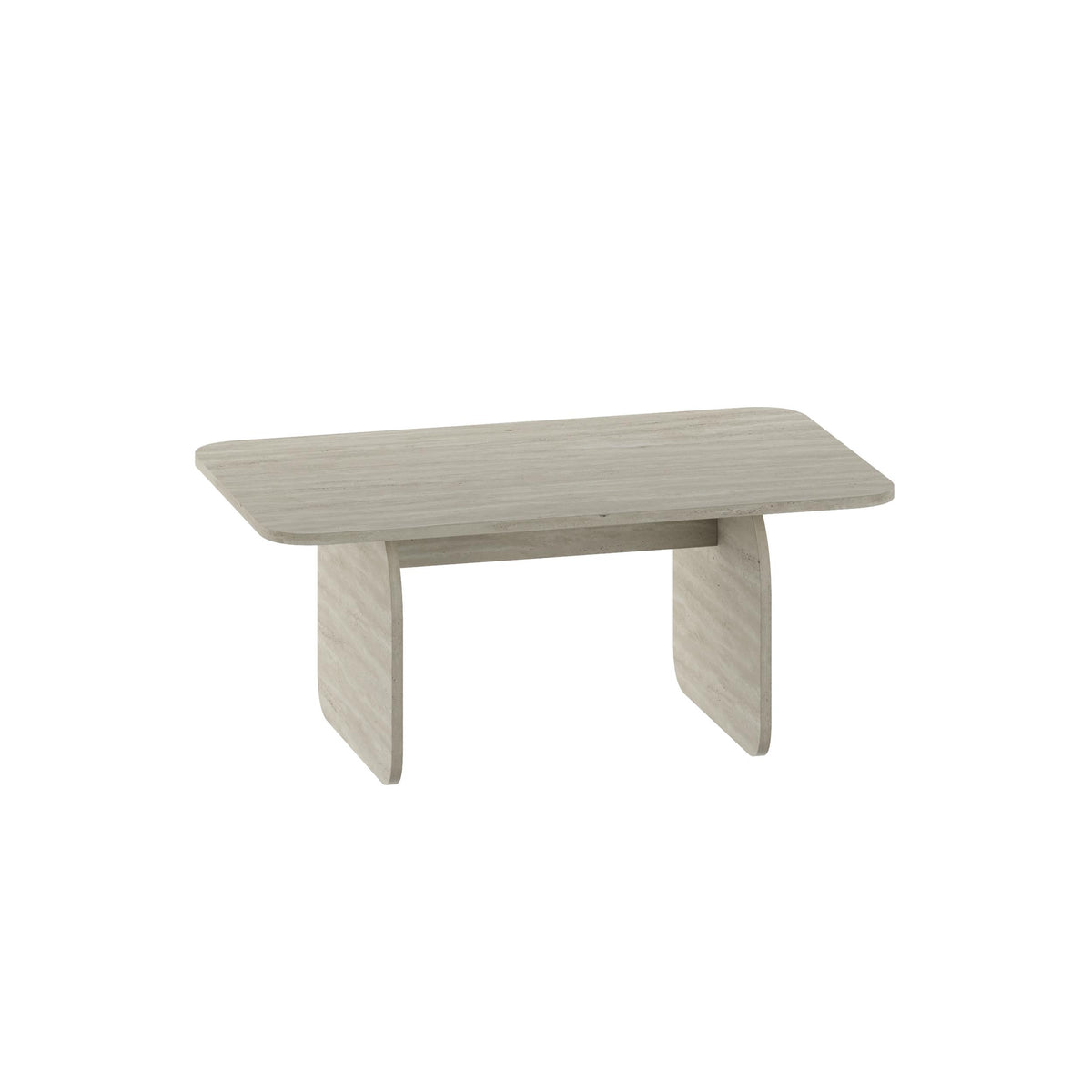 Ebbro 100cm Japandi Coffee Table with Floating Panel Legs — Travertine, image 4