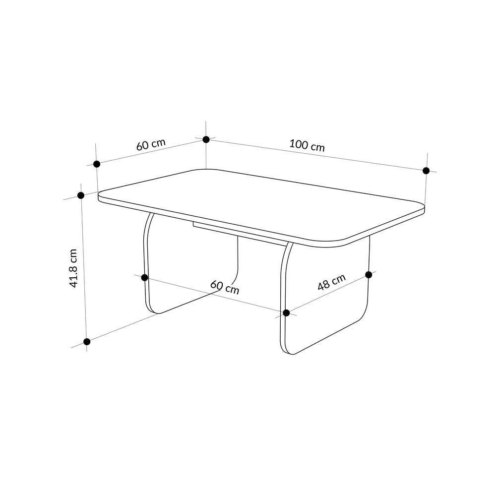 Ebbro 100cm Japandi Coffee Table with Floating Panel Legs — Travertine, image 6