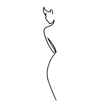 Minimalist Elegance Metal Wall Art – 3D Abstract Woman Silhouette | 120x17 cm