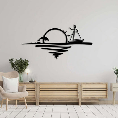 Sunrise Metal Wall Art – Metal Nautical Design for Indoor & Outdoor Spaces