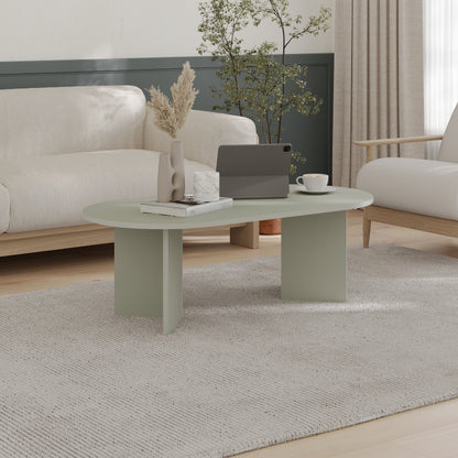 Halvra 119cm Oval Coffee Table with Floor-Protecting Legs — Ash Green, image 1