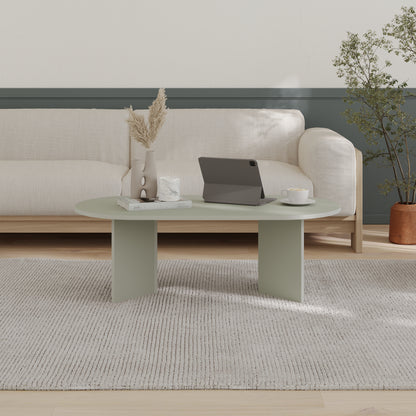 Halvra 119cm Oval Coffee Table with Floor-Protecting Legs — Ash Green, image 2