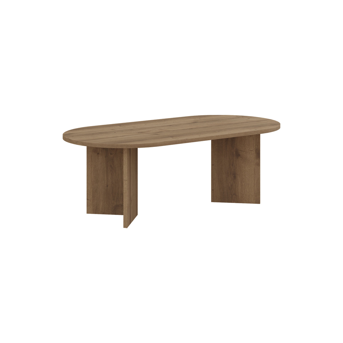 Halvra 119cm Oval Coffee Table with Floor-Protecting Legs — Dark Oak Effect, image 3