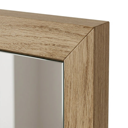 Helvo 86 cm Square Wall Mirror with Slim Oak-Effect Frame — Whiskey Oak, image 3