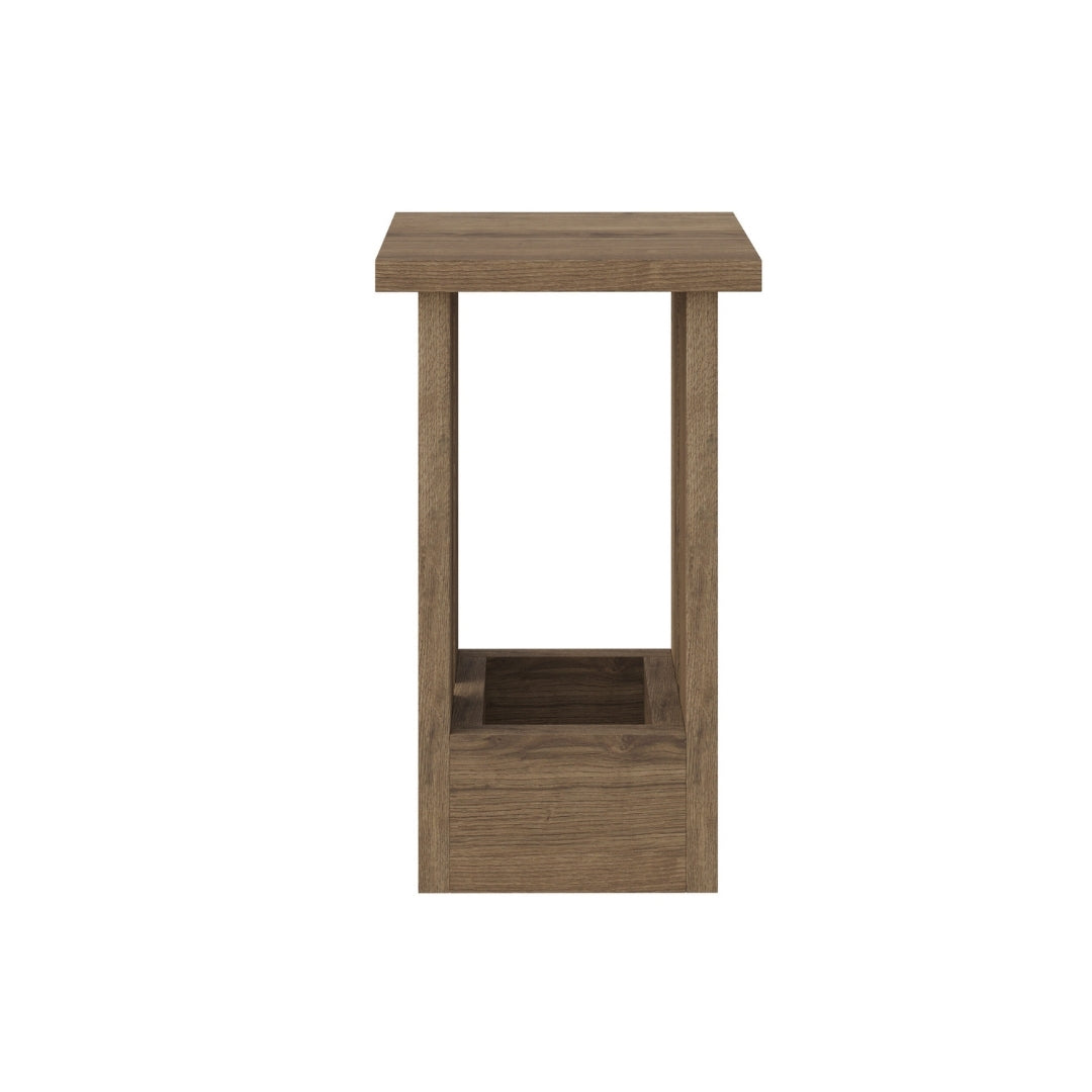 Tasos Compact Side Table with Storage – Narrow Oak End Table for Sofa, Bedside or Living Room