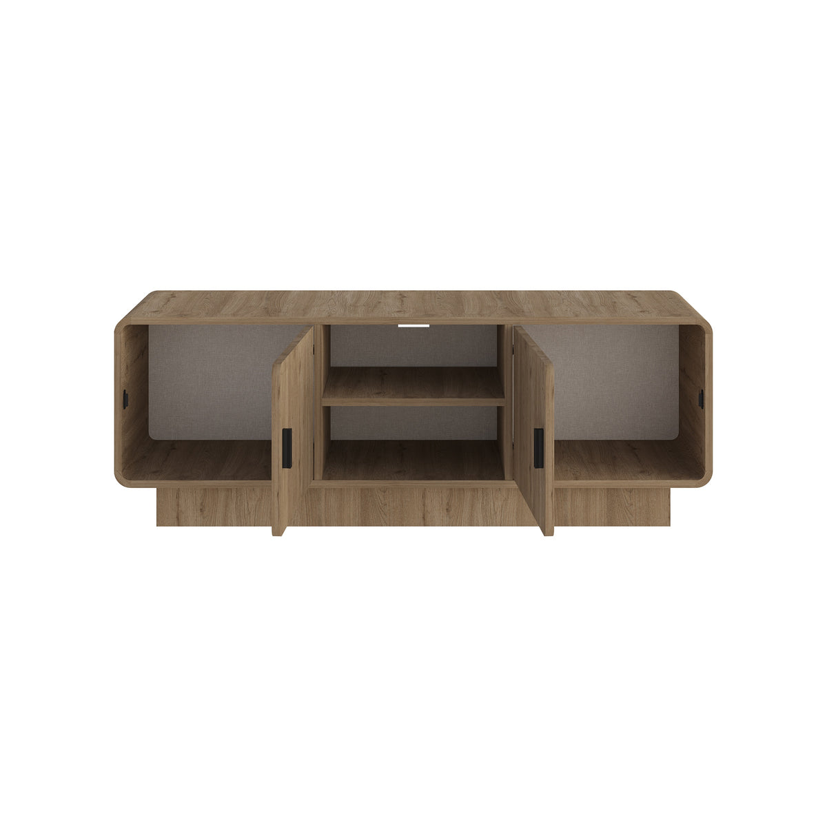 Jorvan 140cm TV Unit with Rounded Corners and 2 Soft-Close Doors — Natural Oak, image 5