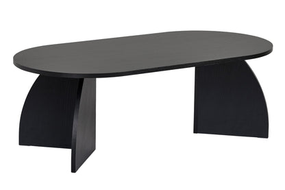 Lumbra 120cm Oval Coffee Table with Open Base — Black Wood, image 3