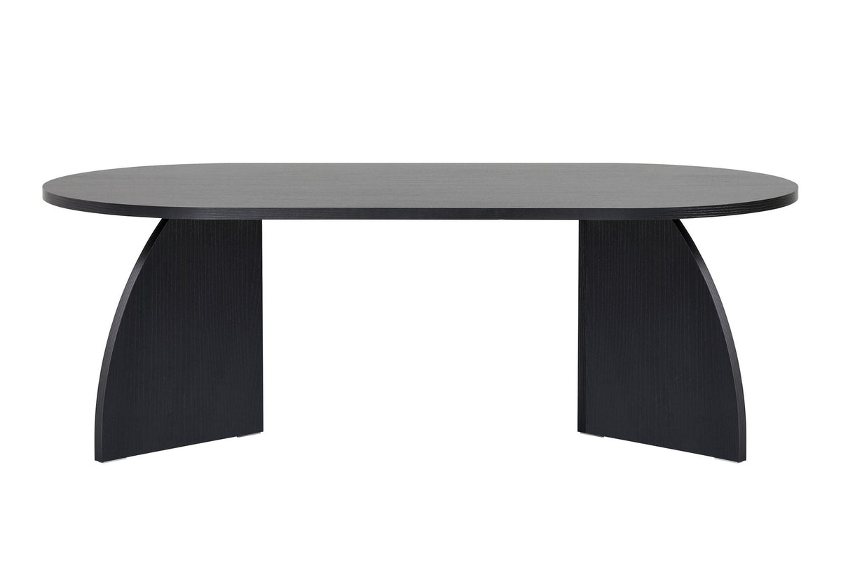 Lumbra 120cm Oval Coffee Table with Open Base — Black Wood, image 6