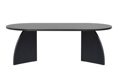 Lumbra 120cm Oval Coffee Table with Open Base — Black Wood, image 6