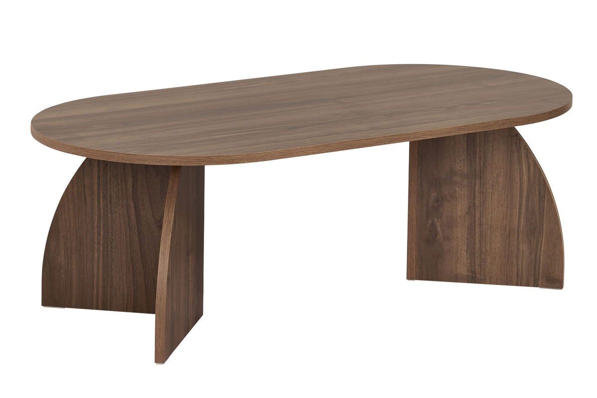 Lumbra 120cm Oval Coffee Table with Open Base — Natural Walnut Effect, image 3