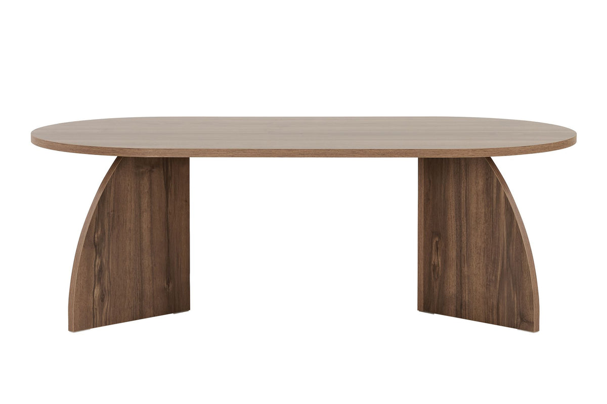 Lumbra 120cm Oval Coffee Table with Open Base — Natural Walnut Effect, image 6