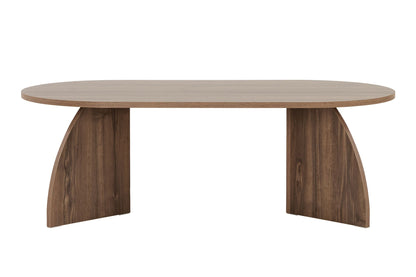 Lumbra 120cm Oval Coffee Table with Open Base — Natural Walnut Effect, image 6