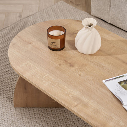 Lumbra 120cm Oval Coffee Table with Open Base — Oak, image 4
