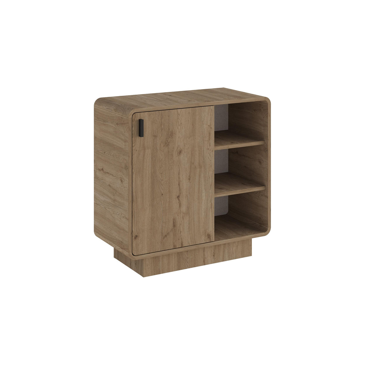 Morvik 80cm Sideboard with Soft-Close Door and 3 Open Shelves — Natural Oak, image 2