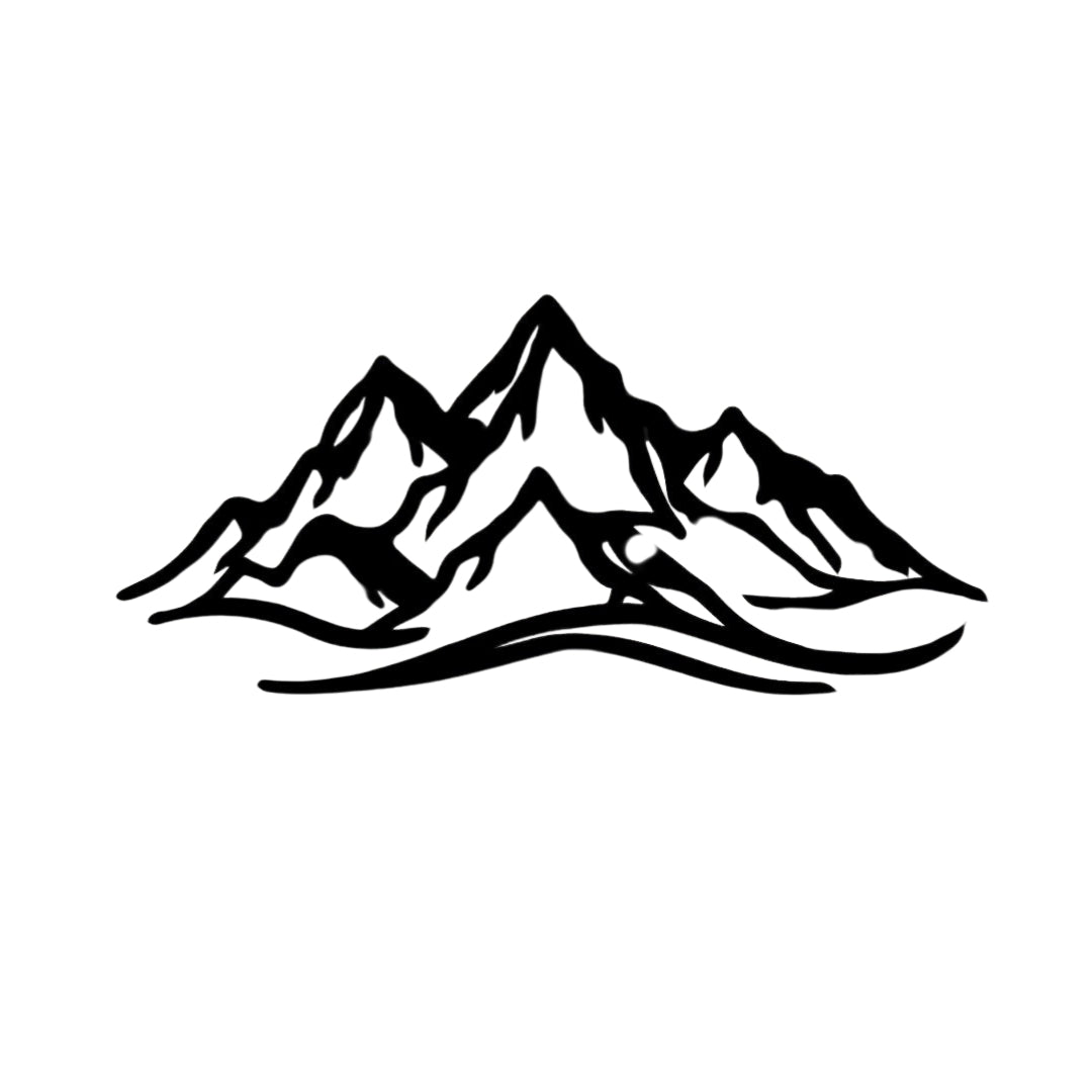 Mountain Wall Art – 3D Static Dyed Metal Mountain Silhouette | 120x55 cm