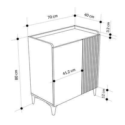 Holie Deep Blue Multipurpose Cabinet with Black Metal Legs – Modern Storage Unit