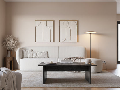 Olvan 120cm Rectangular Coffee Table with Rounded Corners — Black Travertine, image 1