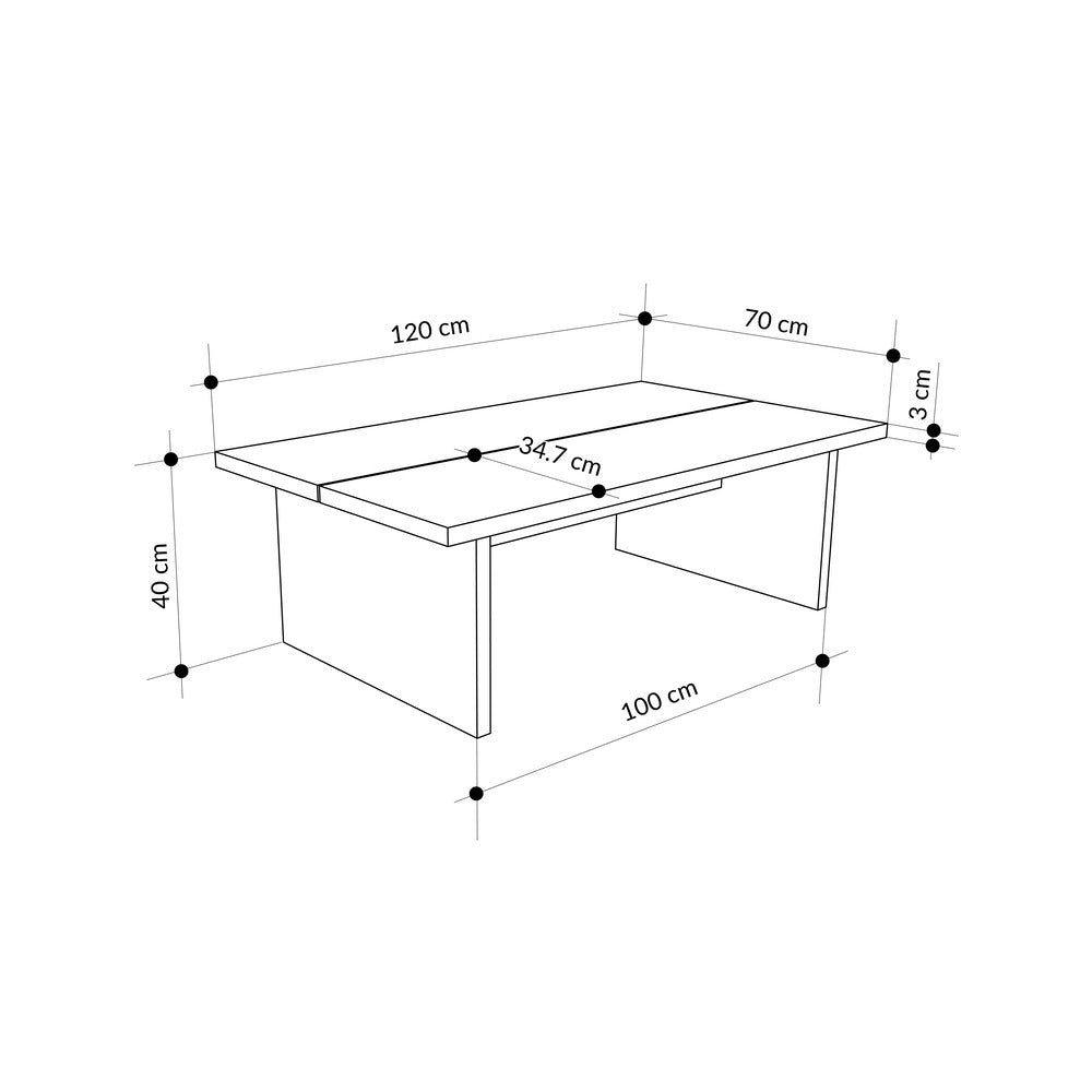 Olvan 120cm Rectangular Coffee Table with Rounded Corners — Cadiz Oak, image 3