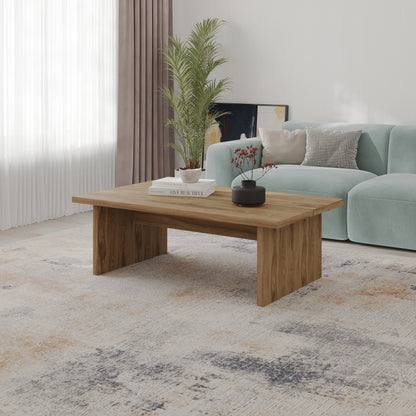 Olvan 120cm Rectangular Coffee Table with Rounded Corners — Natural Oak, image 1