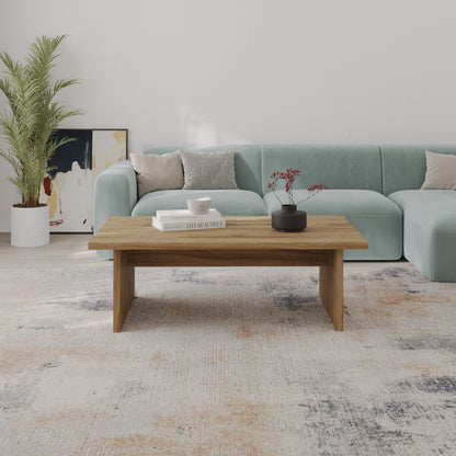 Olvan 120cm Rectangular Coffee Table with Rounded Corners — Natural Oak, image 2