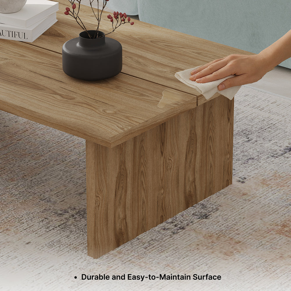Olvan 120cm Rectangular Coffee Table with Rounded Corners — Natural Oak, image 5