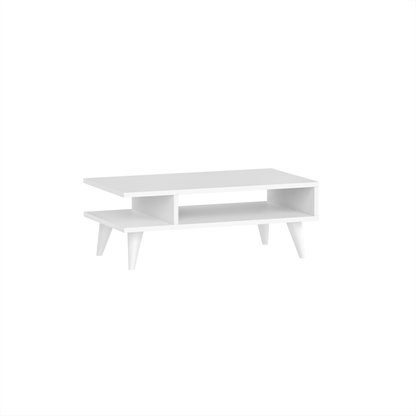 Quelso 80cm Compact Coffee Table with Open Lower Shelf — White, image 4