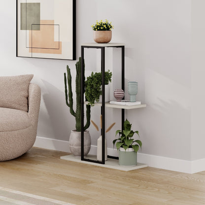 Vetra 3-Tier Plant Stand – Corner or Straight Setup, Stylish Metal Frame in Sage Green, Stone or Beige